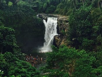 Scenic view of waterfall