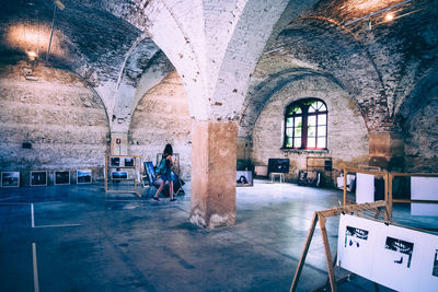 View of empty chairs in building