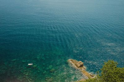 High angle view of sea seen from procida