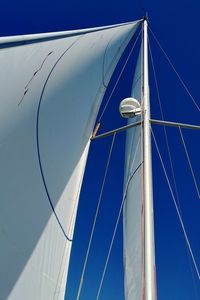 Low angle view of sailboat against sky