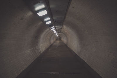 Interior of illuminated tunnel