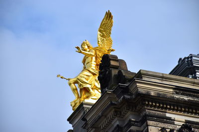 Low angle view of statue of a building