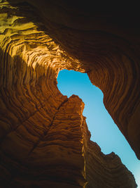 Low angle view of rock formation