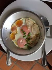 Close-up of served food in plate