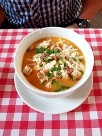 Close-up of soup in bowl