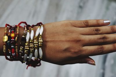 Close-up of hand holding hands
