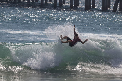 Man surfing in sea