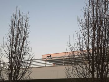 Low angle view of silhouette building against sky