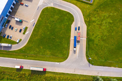 High angle view of road