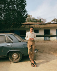 Fashion vintage vibes with car