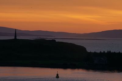 Scenic view of sea during sunset