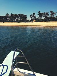 Cropped image of boat in river