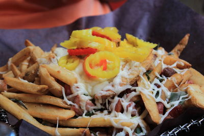 Close-up of meal served in plate