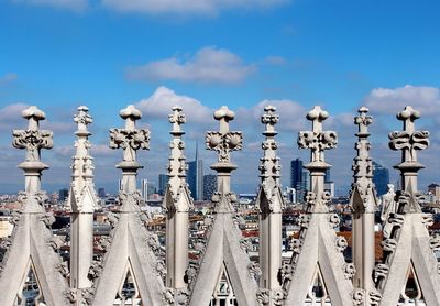 Panoramic view of metallic structure against sky