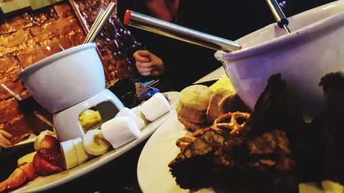 Close-up of food on table