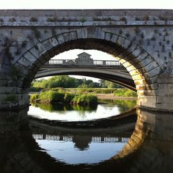 Arch bridge over river