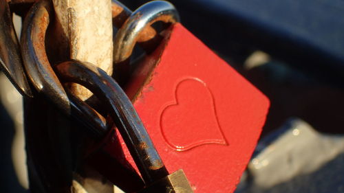 Close-up of heart shape on locket