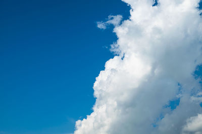 Low angle view of clouds in blue sky