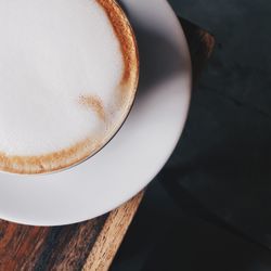 High angle view of coffee on table