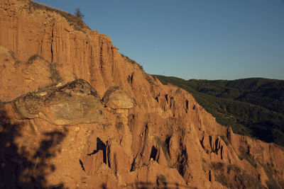 Scenic view of mountains against clear sky