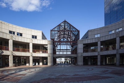 Exterior of shopping mall near quincy market. empty market and closed stores due to covid