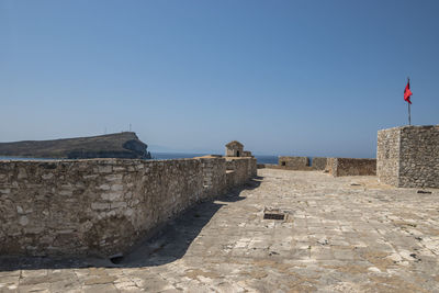 View of fort against clear blue sky