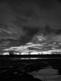 Scenic view of landscape against cloudy sky