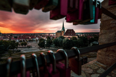 View of the cathedral of erfurt, germany. blick auf den erfurter dom, deutschland.