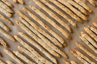 Full frame shot of fresh breadsticks