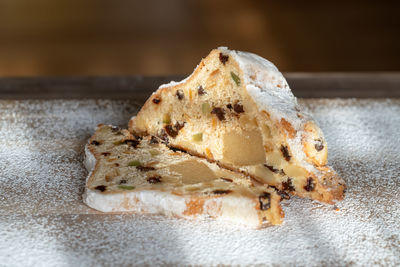 Close-up of cake on table