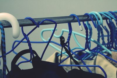 Close-up of coathangers