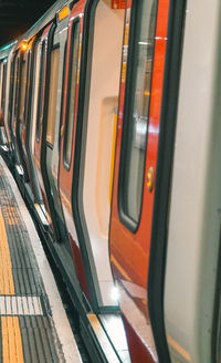 Train at railroad station platform