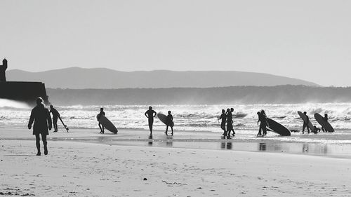 Tourists enjoying at beach