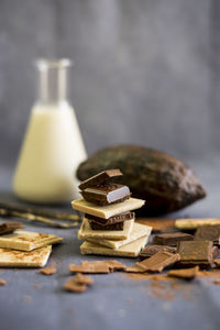 Close-up of chocolates on table