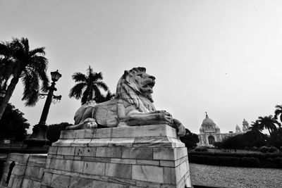 Statue of temple against clear sky