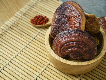 Close-up of food on table