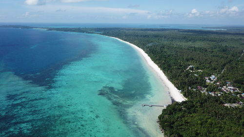 High angle view of sea against sky