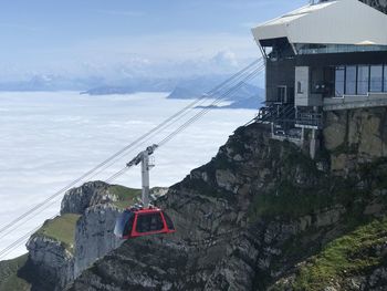 Scenic view of sea and mountains against sky