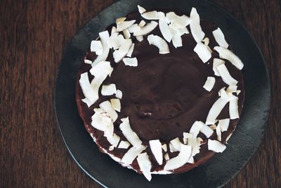 Directly above shot of cake on table