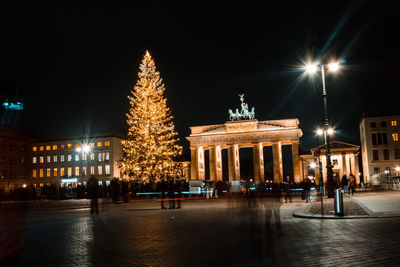 Illuminated city at night