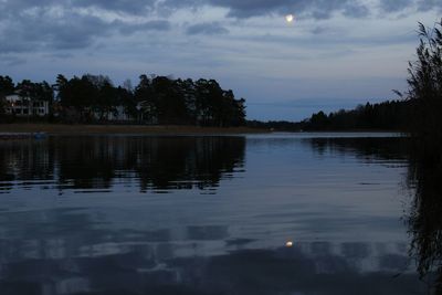 Reflection of trees in lake