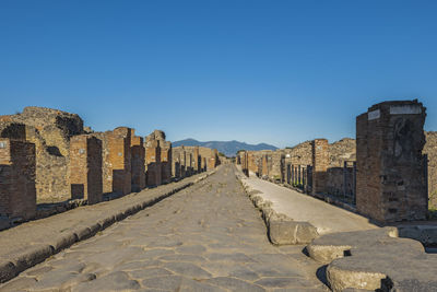 View of fort against blue sky. pompeye