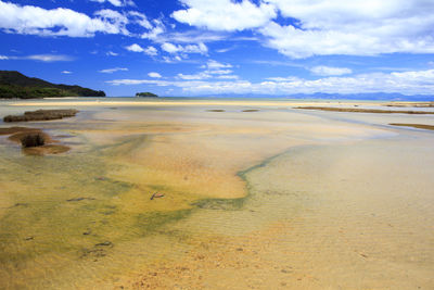 Scenic view of beach against sky