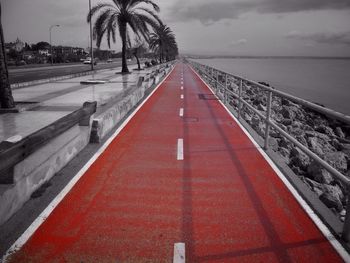 Road leading towards sea