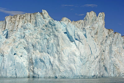Ice face of the columbia glacier in prince william sound in alaska