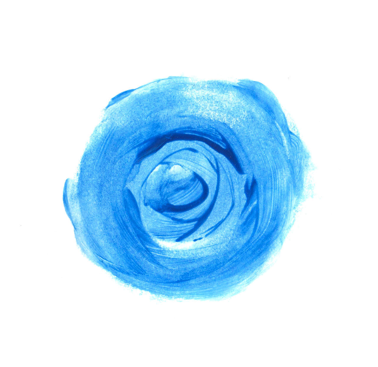 CLOSE-UP OF BLUE ART ON WHITE BACKGROUND