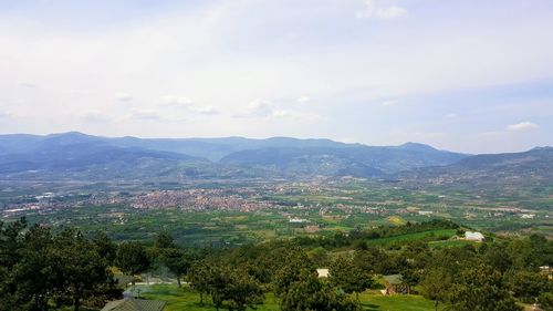 High angle view of landscape against sky