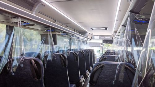 View of empty seats in bus