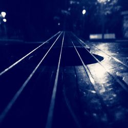 Railroad track at night