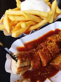 Close-up of food on table